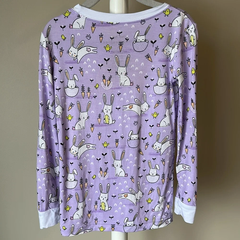 Little Sleepies Lavender Bunnies Long Sleeve Easter Pajamas 4T - Picture 6 of 15